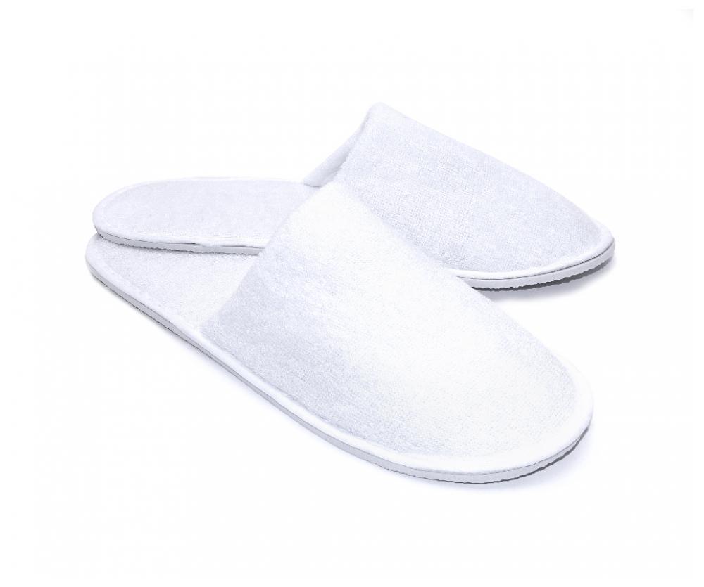 Pantofle froté s uzavřenou špičkou, 28 cm, bílé