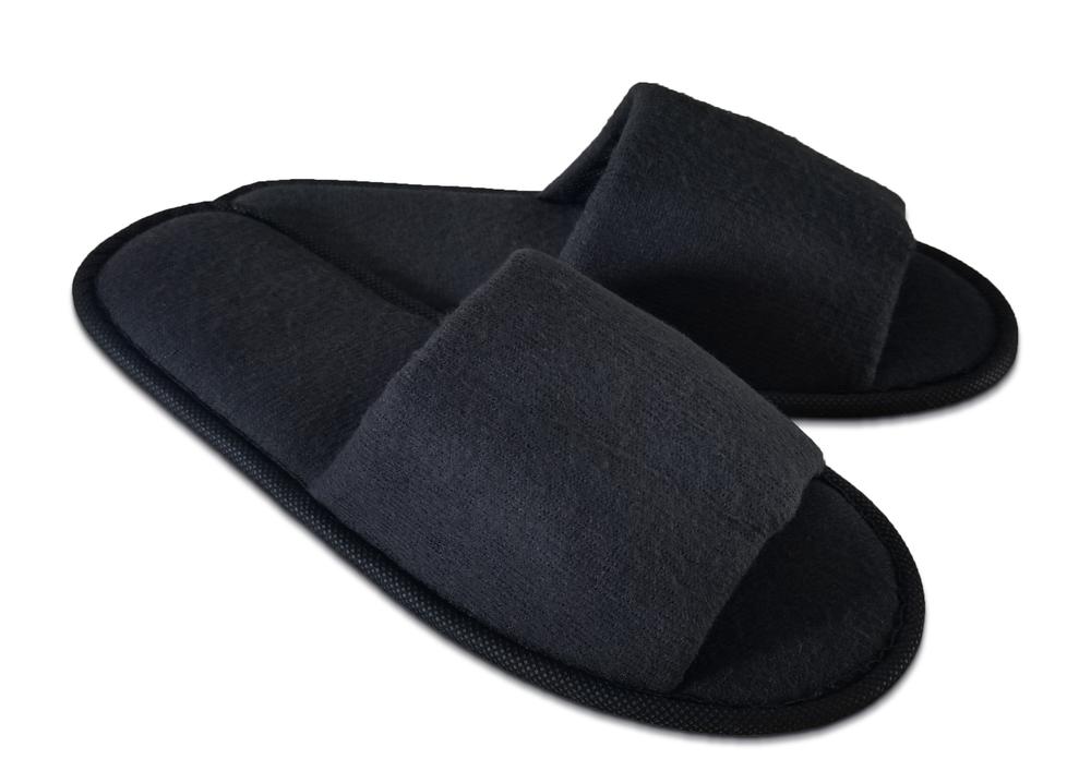 Pantofle s otevřenou špičkou, 28 cm, černé